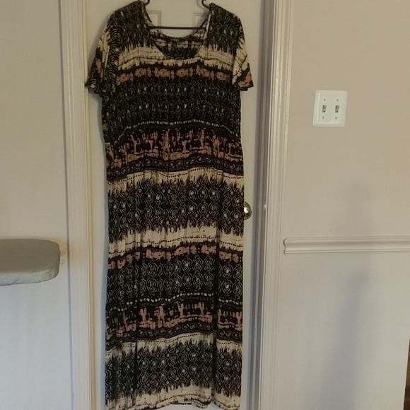 Patterned, flowy ankle dress - Picture 1 of 1